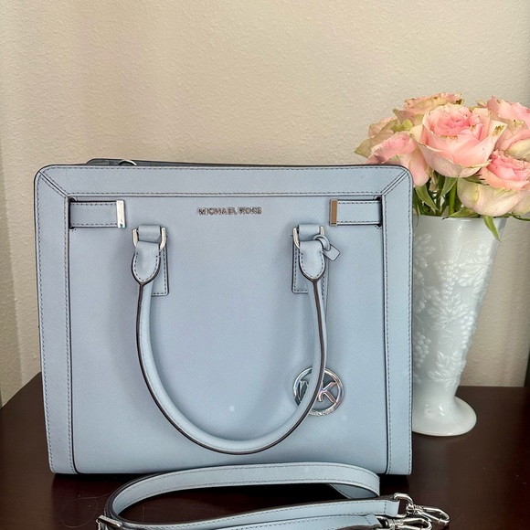 Michael Kors Saffiano Leather Dillon Handbag in Powder Blue - Picture 2 of 10